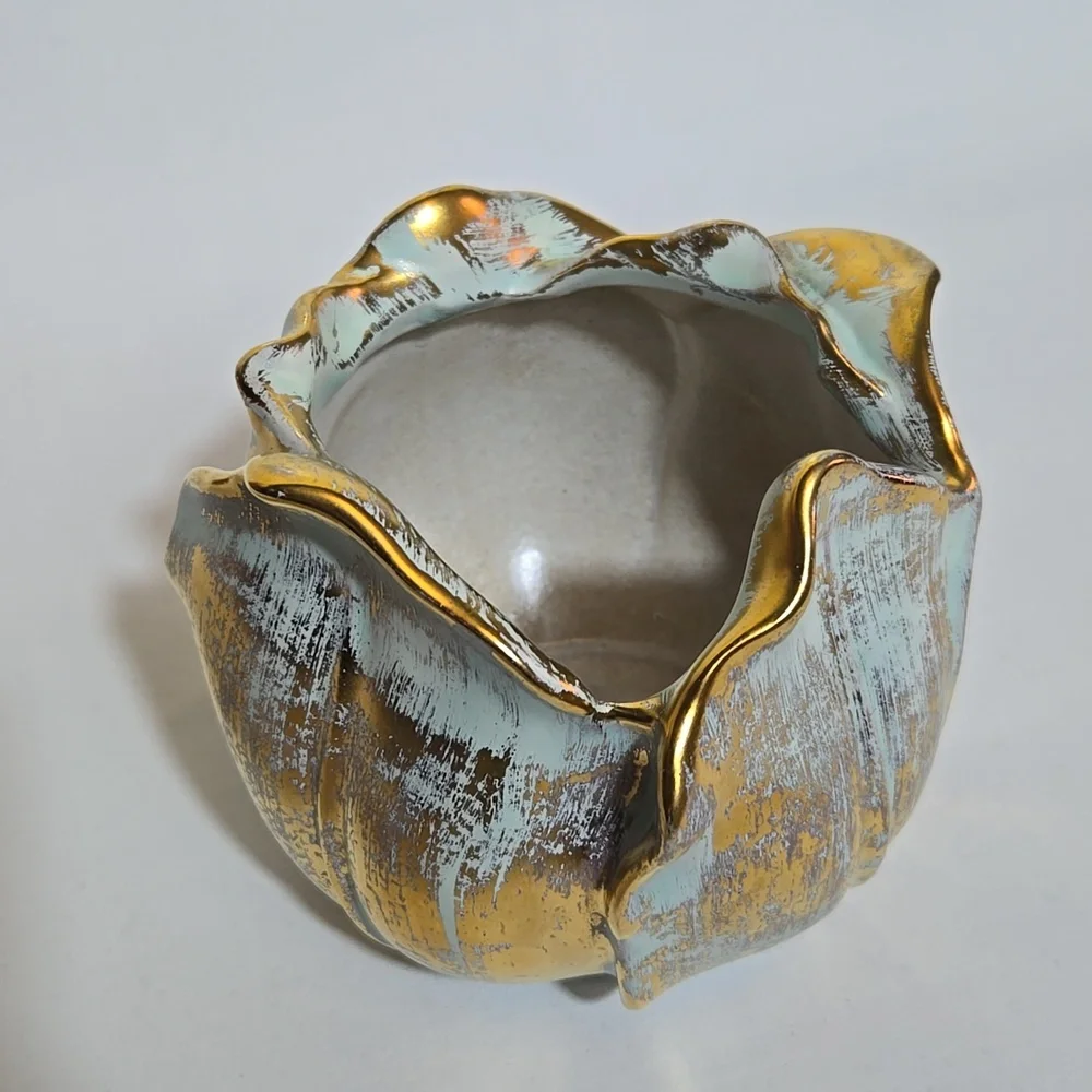 Stangl Vintage 1960s Hand Painted Antique Gold Tulip Vase 5144 MCM Regency‎